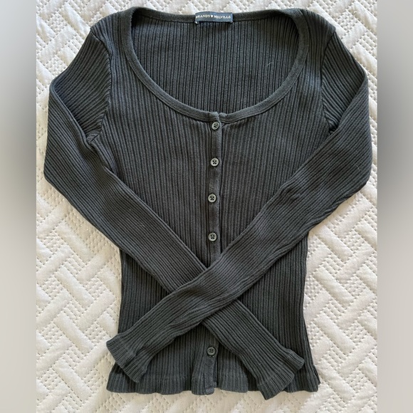 Brandy Melville Sweaters - Brandy Melville | Black Ribbed Cardigan | One Size